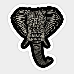 African Elephant Line Work Sticker